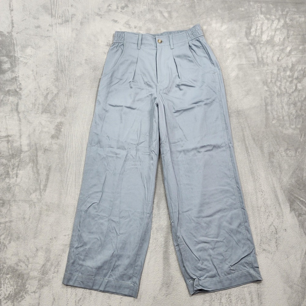 NEW Madewell Pants Womens 10 Gray Overcast The Neale Straight Leg Drapeweave